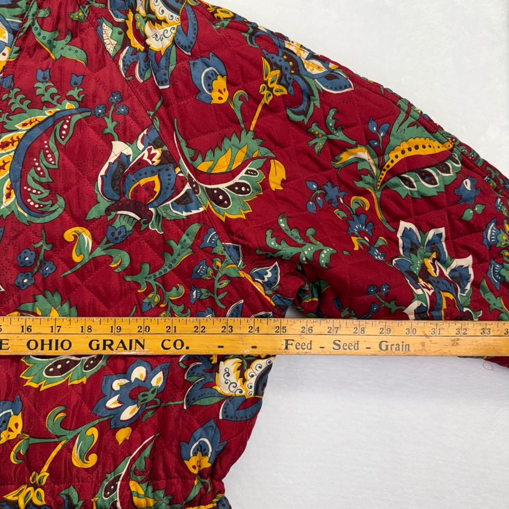 The‎ Limited Quilted Silk Jacket Womens M Red Paisley Art-To-Wear Grandmacore - Picture 9 of 10